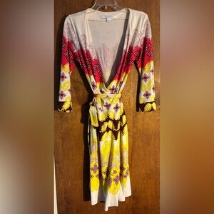 Diane von Furstenberg colorful printed wrap dress